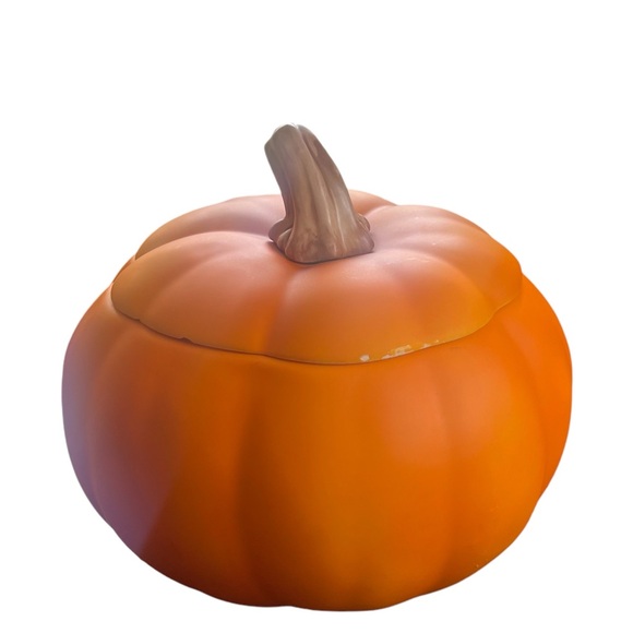 Telefloraa Gift Orange Pumpkin Cookie, Candy Jar with Lid Ceramic 7"x 5.5" - Picture 10 of 10